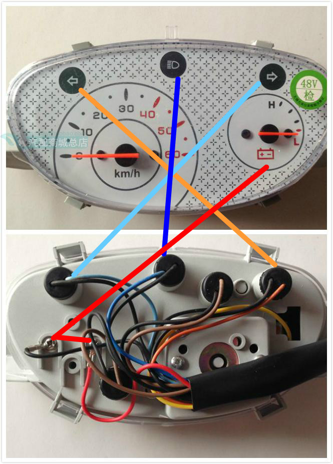 电动车指针仪表接线(电动车指针仪表接线图解)